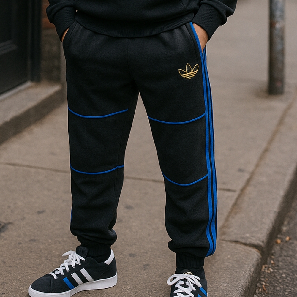 Adidas Blue Label Black and Blue Joggers Sweatpants